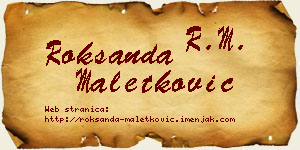 Roksanda Maletković vizit kartica